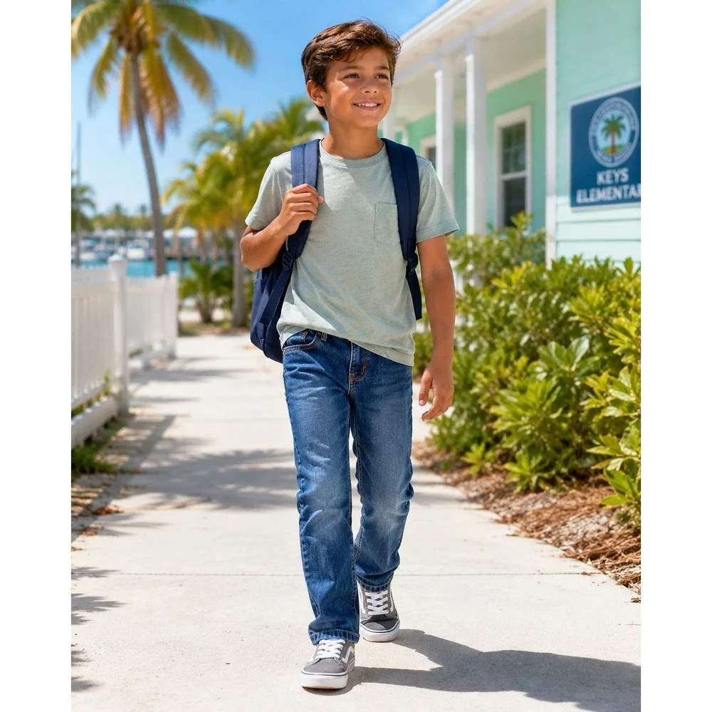 Old Navy Straight Jeans Boys 6 Slim Dark Wash Good Built-In Flex Denim